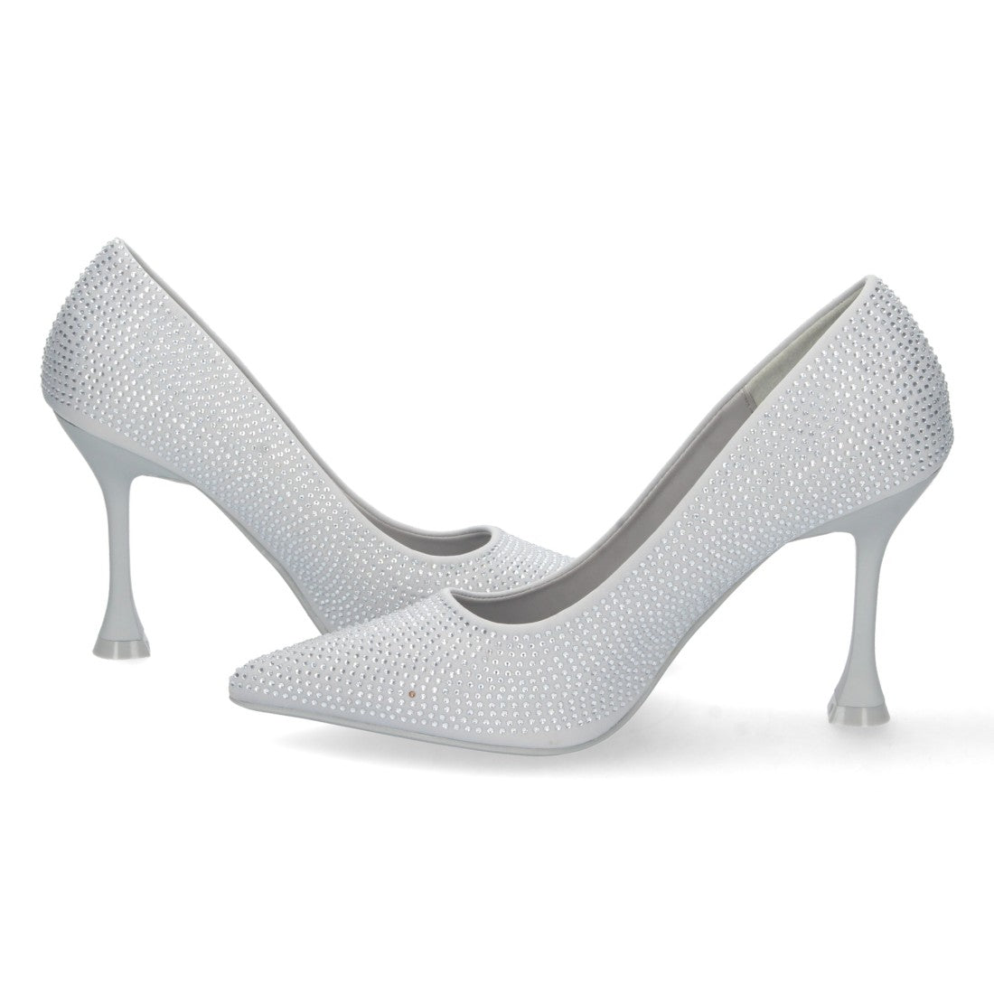 Zapatos de Tacón Plateados Brillantes Fiesta Eventos Mujer
