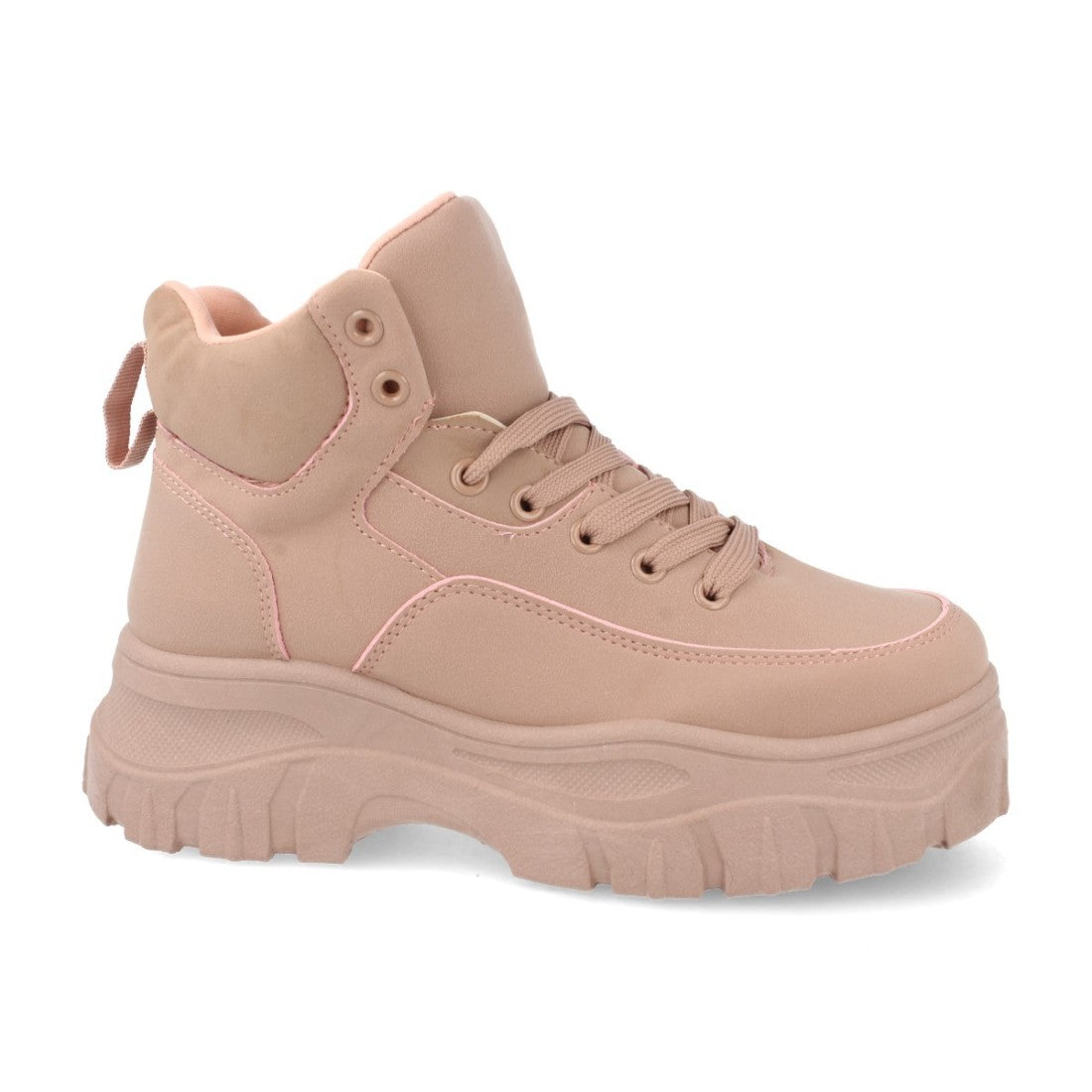 Botas Rosas con Plataforma y Cordones