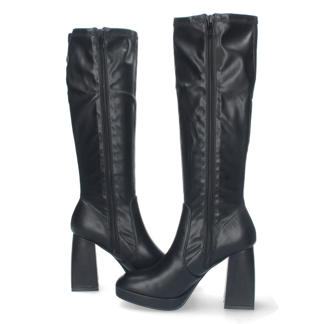 Elegante schwarze Stiefel mit Absatz