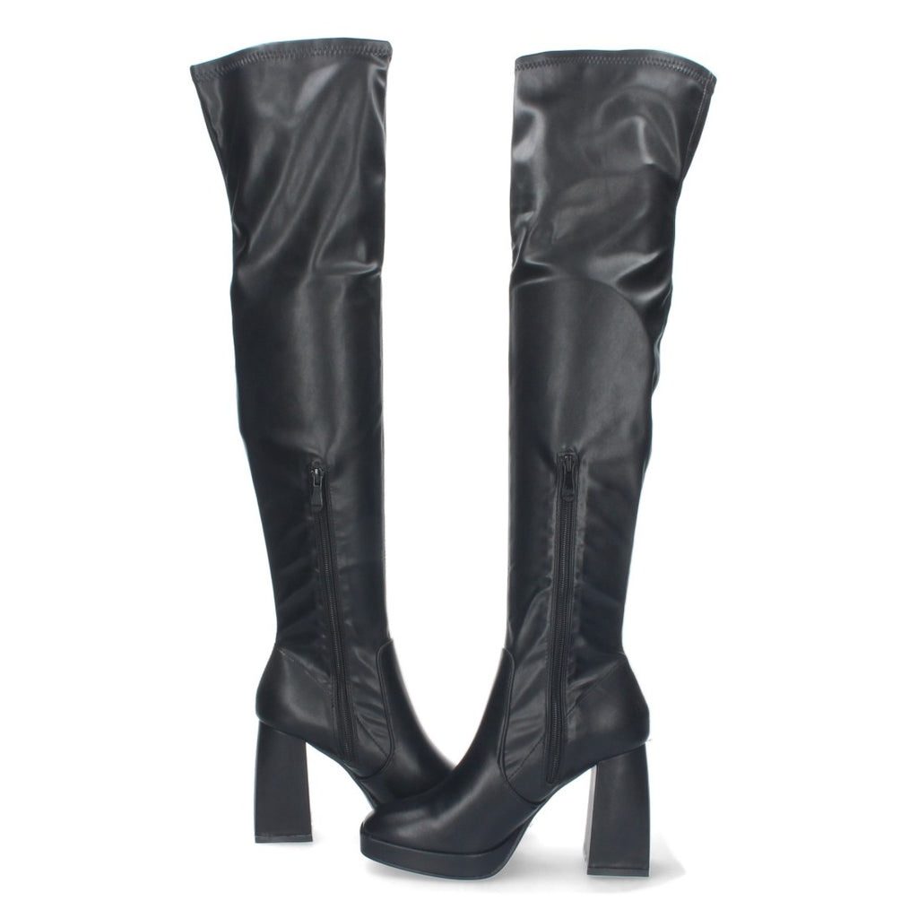 Elegante schwarze Stiefel mit Absatz