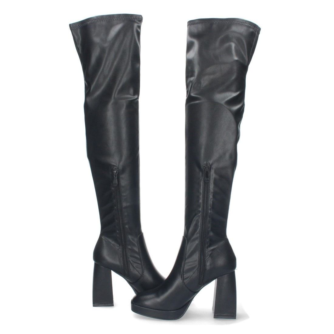 Elegante schwarze Stiefel mit Absatz
