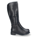Botas Altas Elásticas con Detalle Metálico - Negro