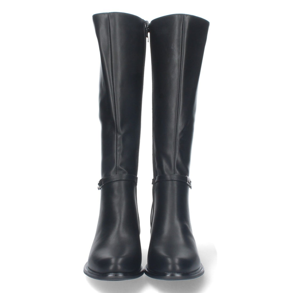 Botas Altas Elásticas con Detalle Metálico - Negro