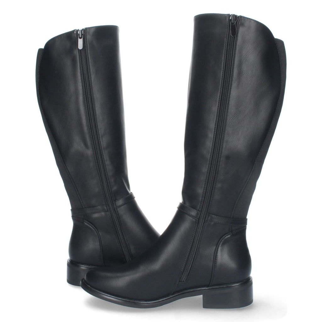 Botas Altas Elásticas con Detalle Metálico - Negro