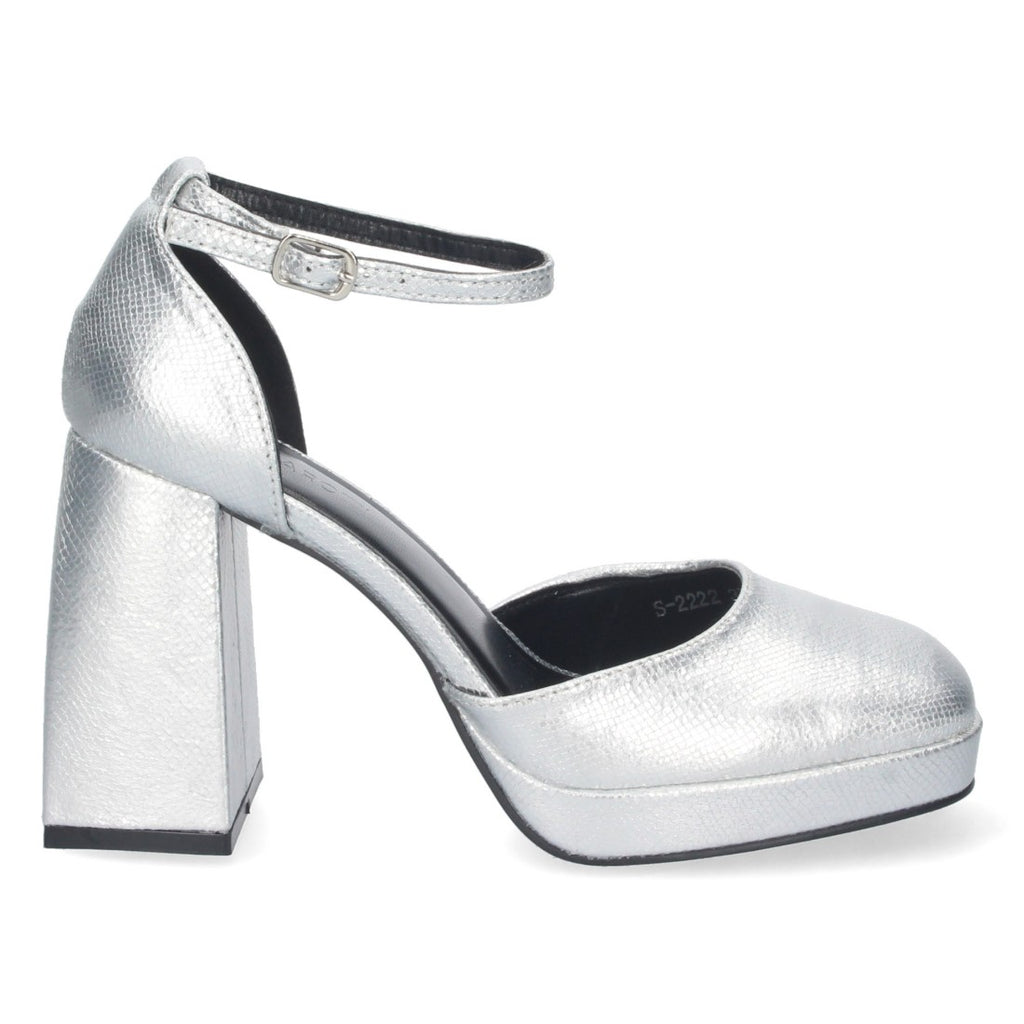 Sandalias Plateadas Mujer Elegantes Fiesta