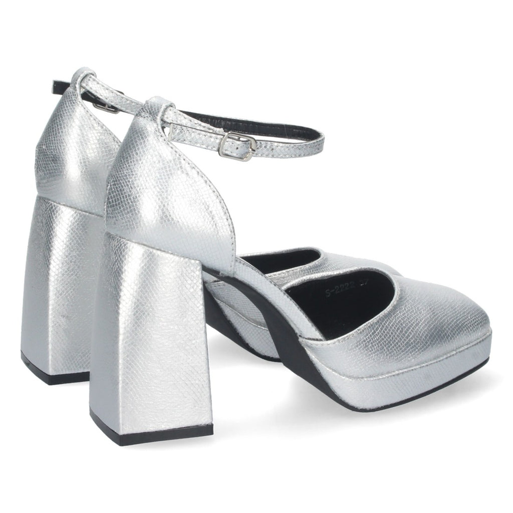 Sandalias Plateadas Mujer Elegantes Fiesta