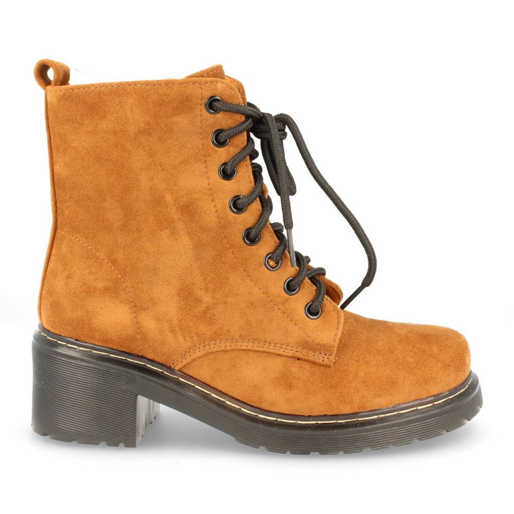 Militärstiefel Camel Absatz Reißverschluss