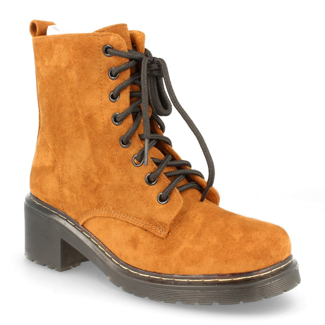 Militärstiefel Camel Absatz Reißverschluss