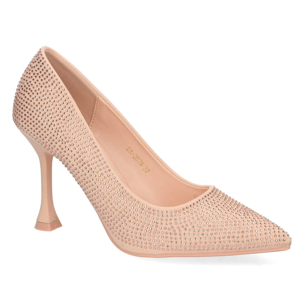 Zapatos de Tacón Champagne Sofisticados Fiesta Mujer