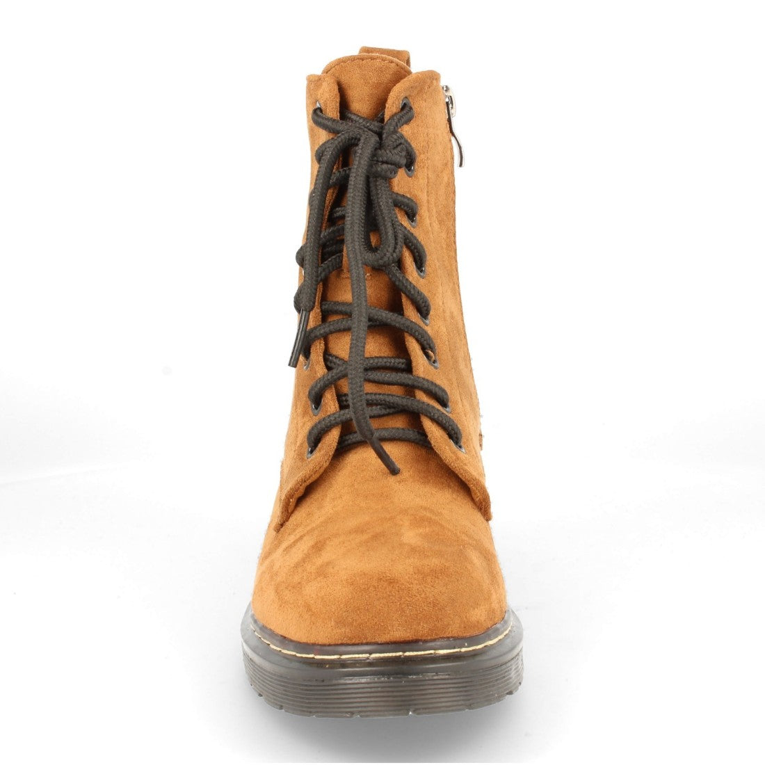 Militärstiefel Camel Absatz Reißverschluss
