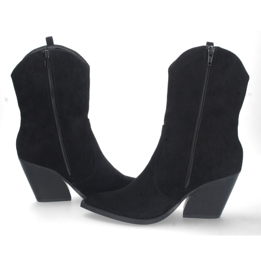 Elegante schwarze Stiefel mit Absatz