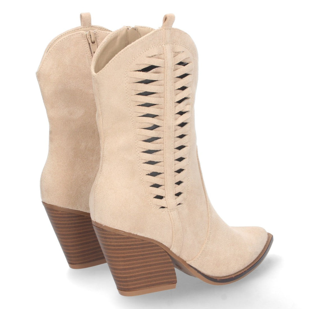 Elegante beige hochhackige Stiefel