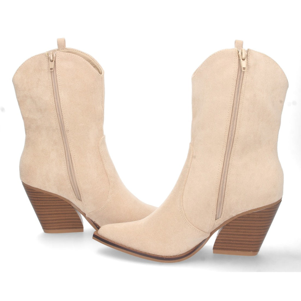 Elegante beige hochhackige Stiefel