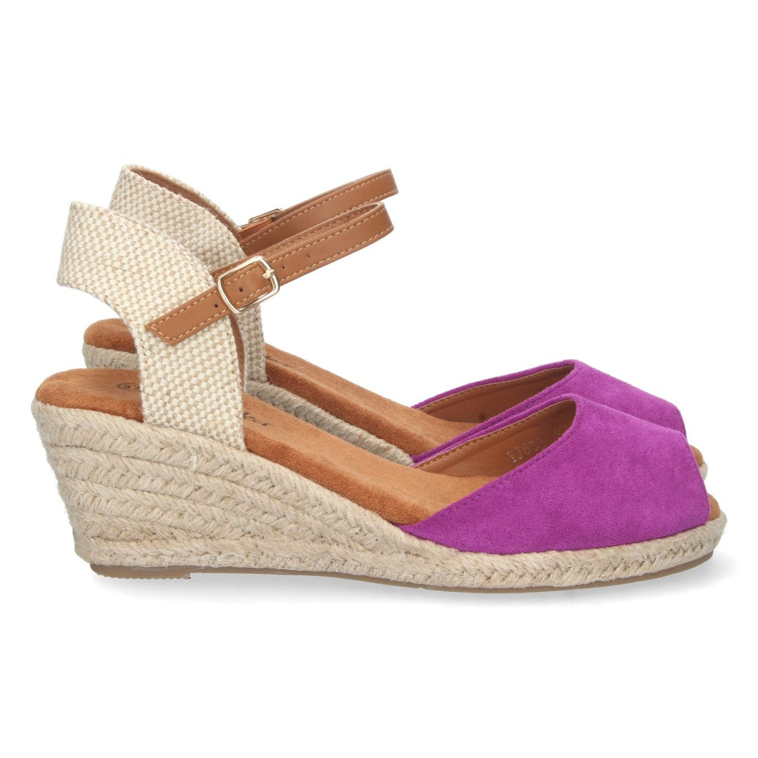 Sandalias Lila Mujer Cuña Yute Valenciana Pala Abierta