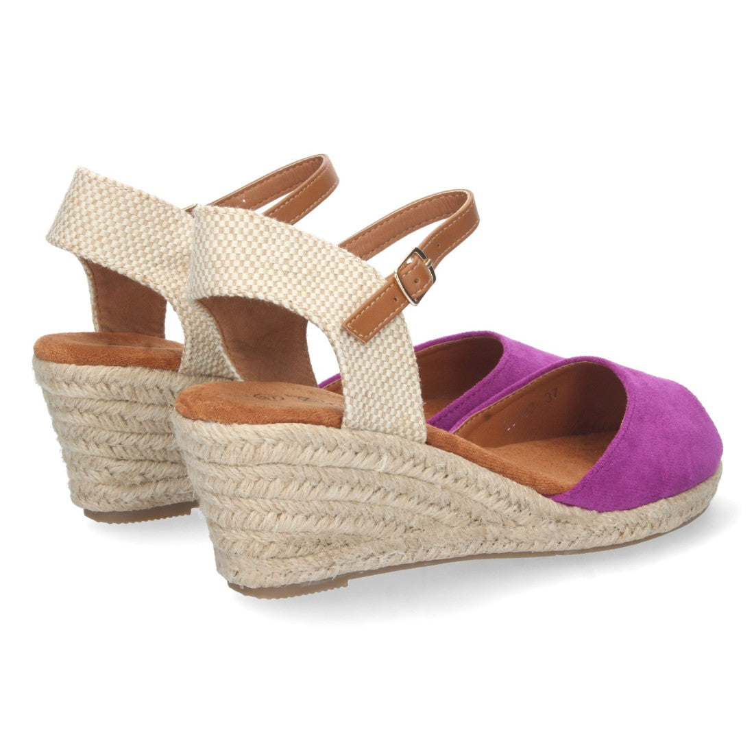 Sandalias Lila Mujer Cuña Yute Valenciana Pala Abierta