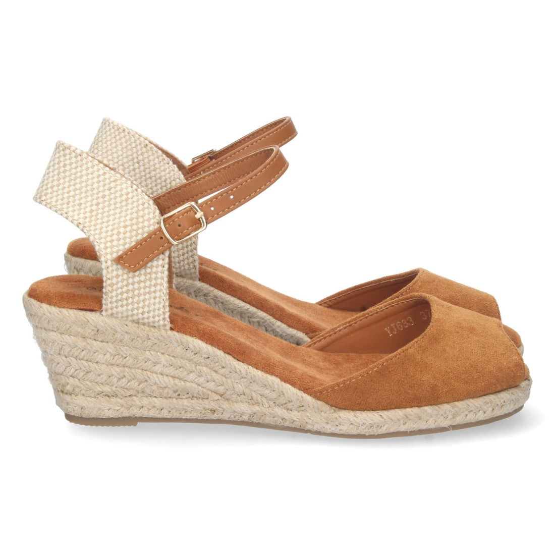 Sandalias Camel Mujer Cuña Yute Valenciana Pala Abierta