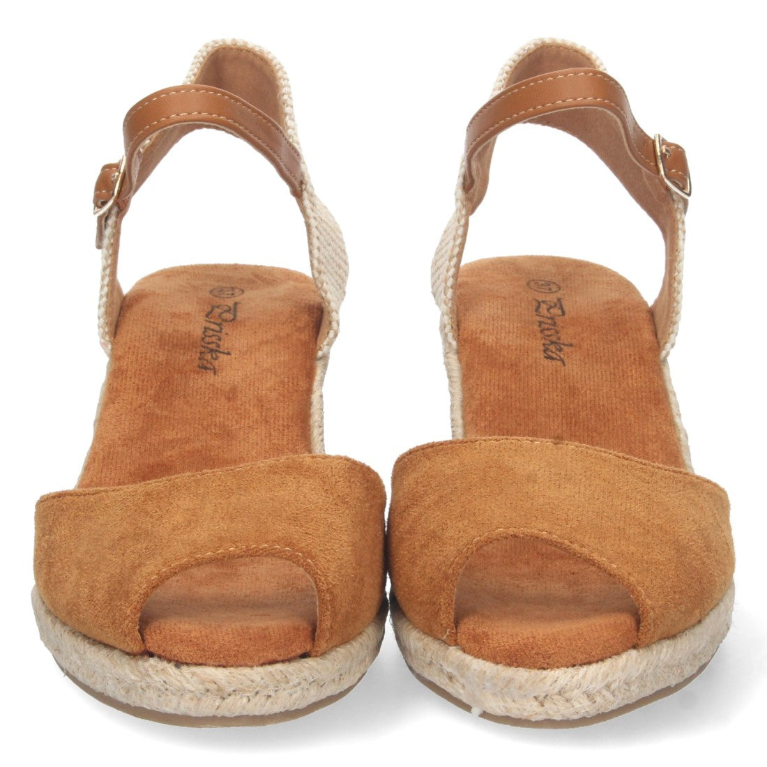 Sandalias Camel Mujer Cuña Yute Valenciana Pala Abierta