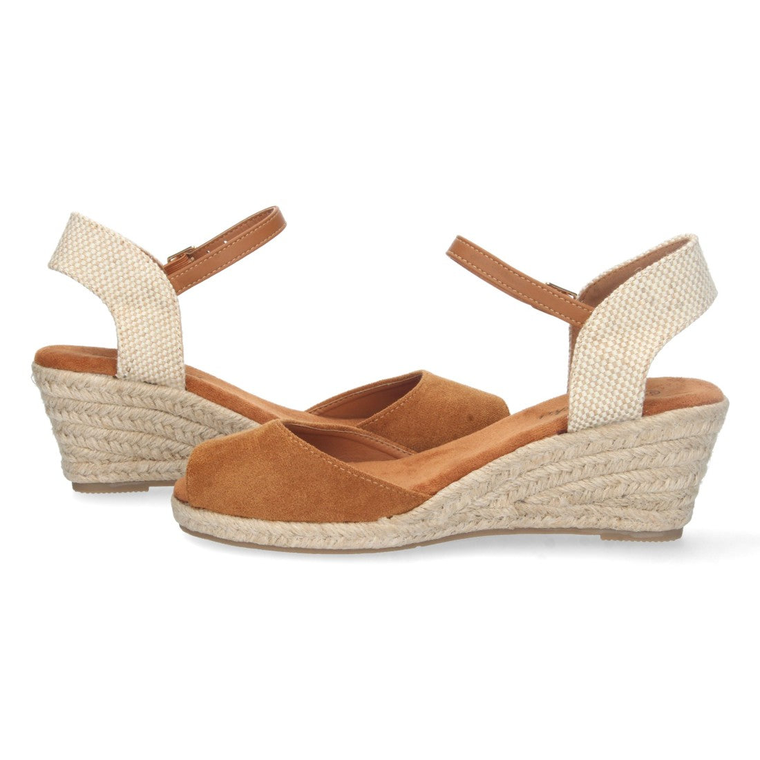 Sandalias Camel Mujer Cuña Yute Valenciana Pala Abierta