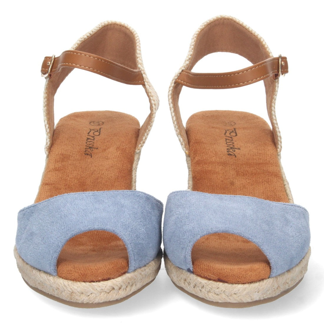 Sandalias Azules Mujer Cuña Yute Valenciana Pala Abierta