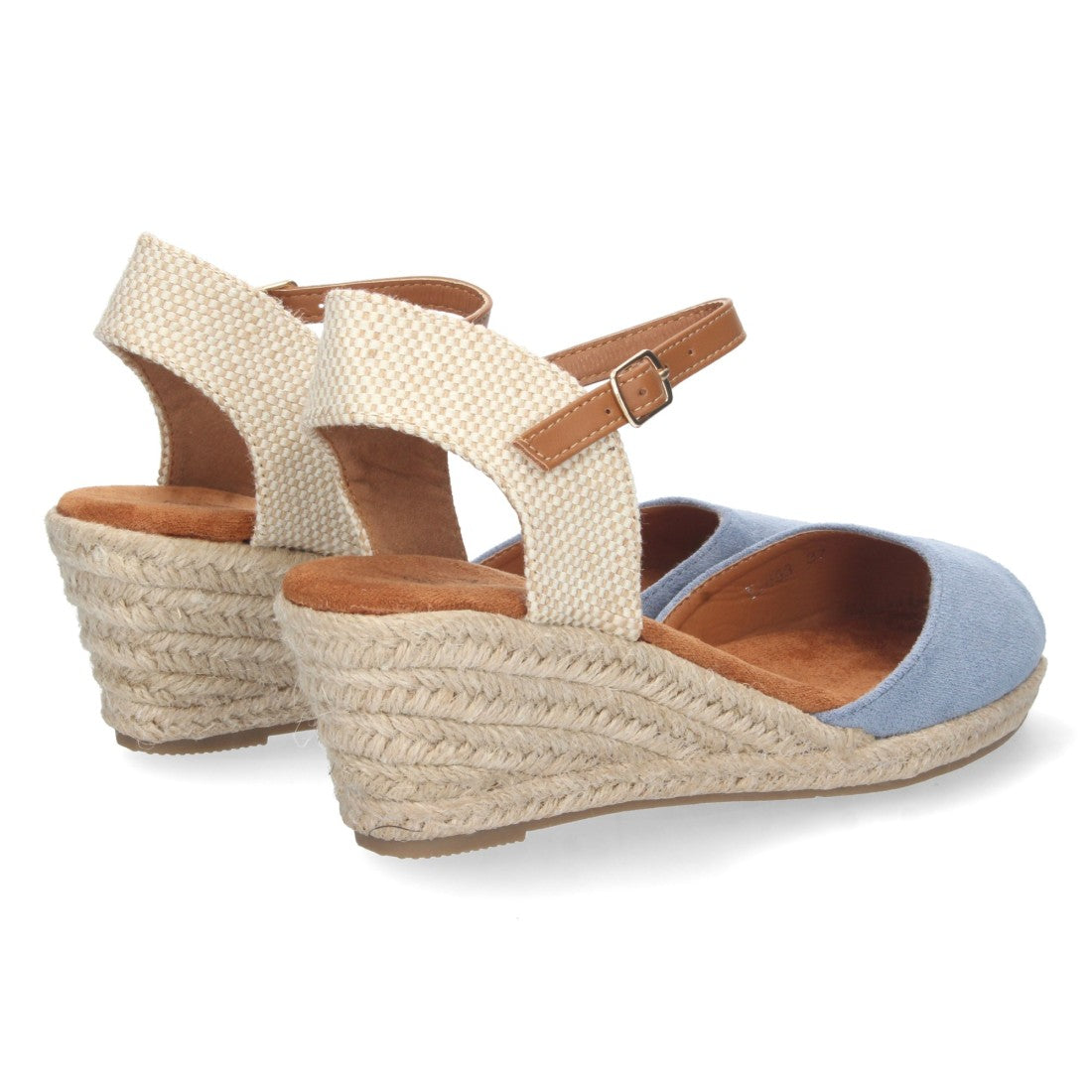Sandalias Azules Mujer Cuña Yute Valenciana Pala Abierta