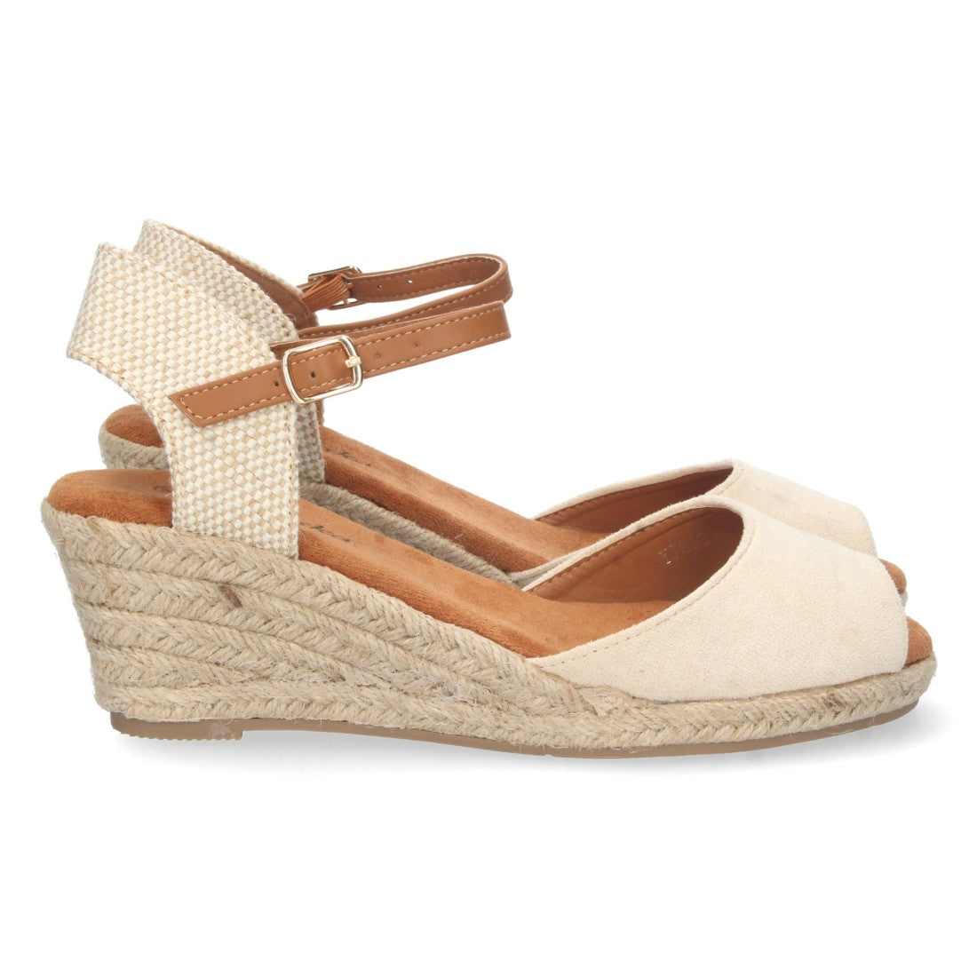 Sandalias Beige Mujer Cuña Yute Valenciana Pala Abierta