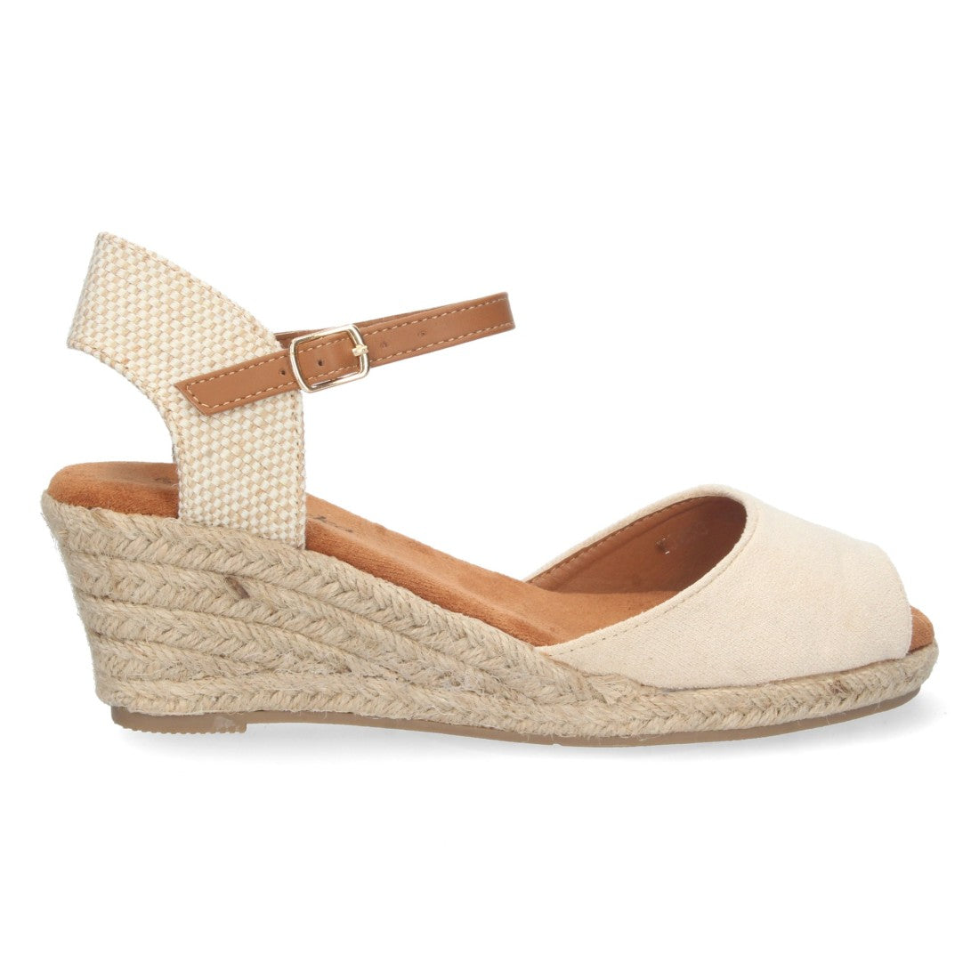 Sandalias Beige Mujer Cuña Yute Valenciana Pala Abierta
