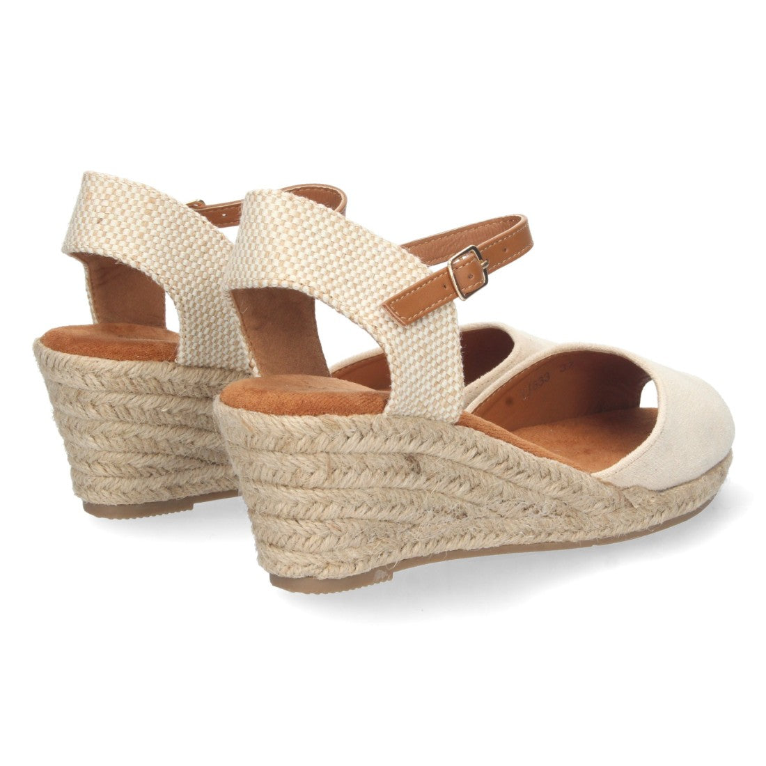 Sandalias Beige Mujer Cuña Yute Valenciana Pala Abierta