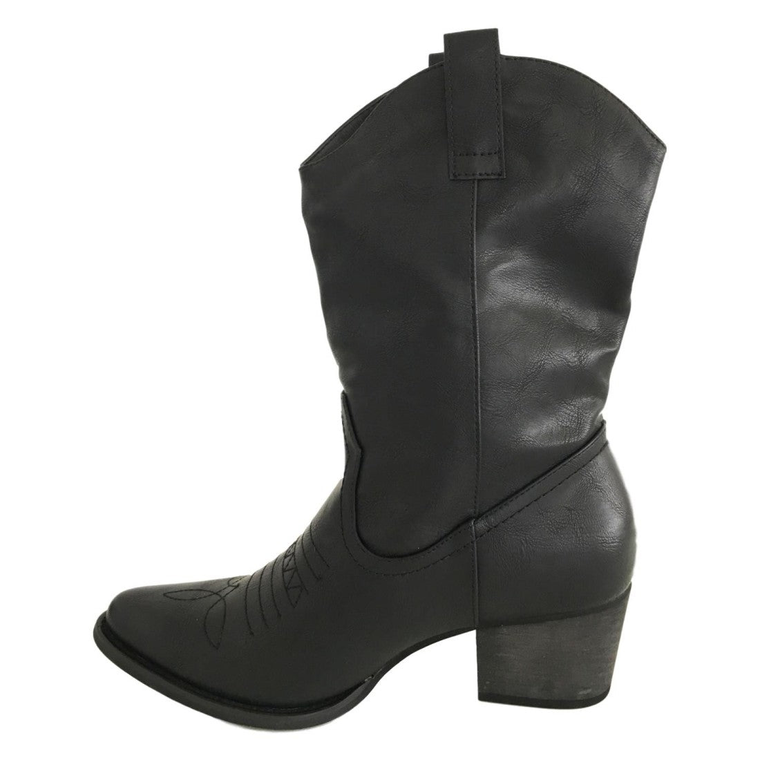 Botas Cowboy Negras con Tachuelas y Flores