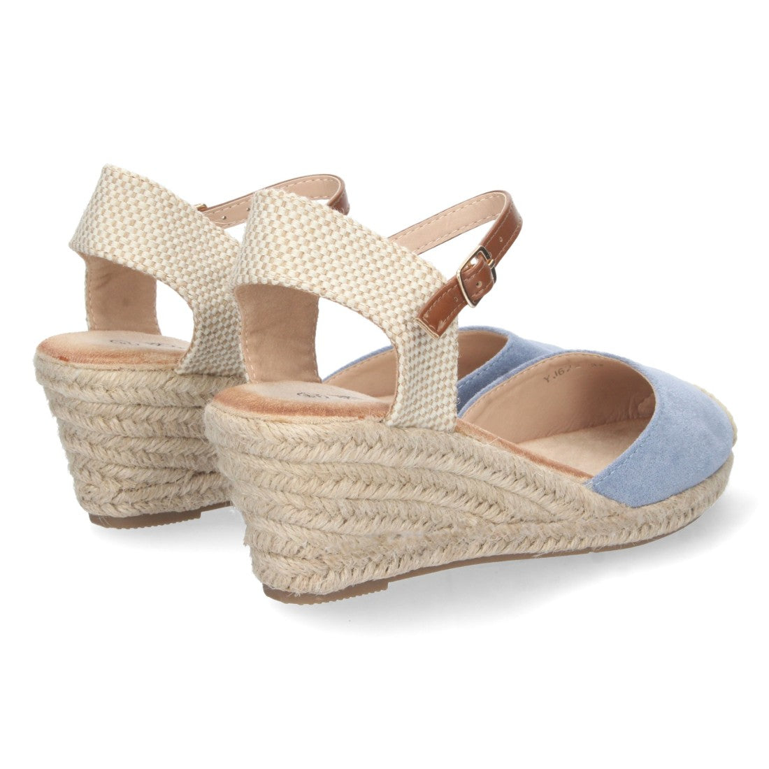 Sandalias Azules Mujer Cuña Yute Valenciana Pala Cerrada
