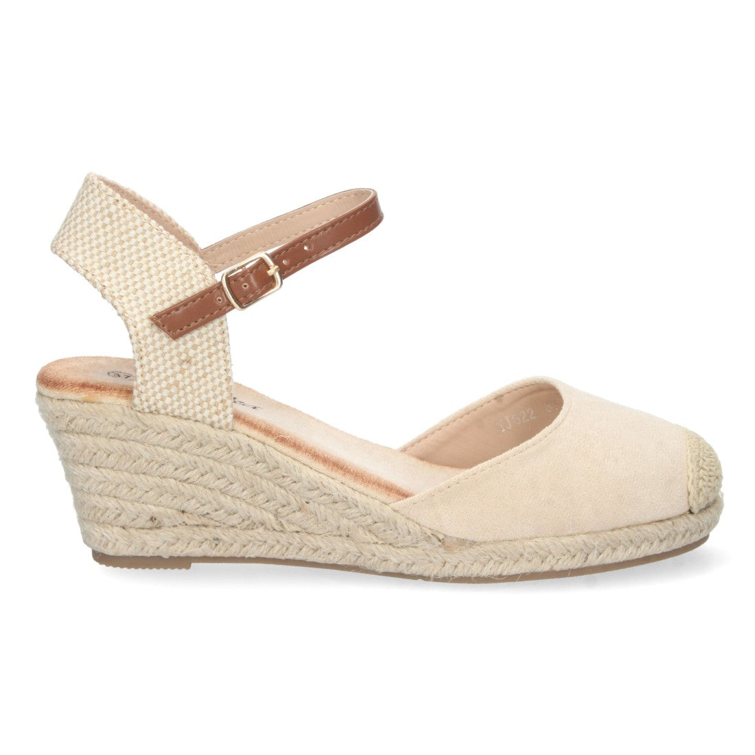 Sandalias Beige Mujer Cuña Yute Valenciana Pala Cerrada