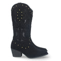Botas con Tacón, Calados y Tachuelas - Negro