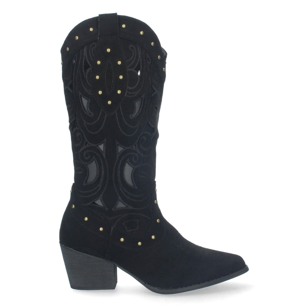 Botas con Tacón, Calados y Tachuelas - Negro