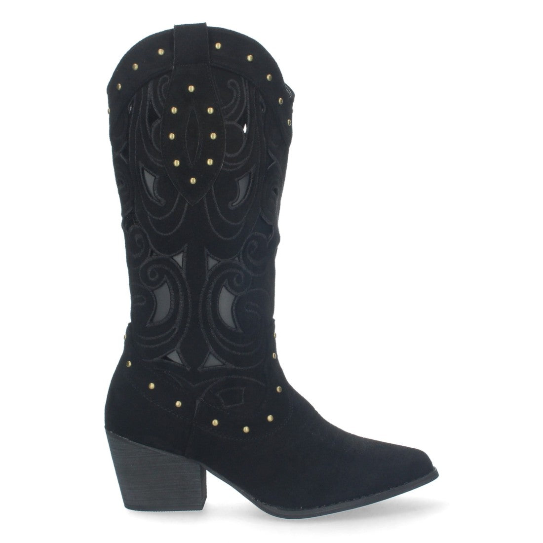 Botas con Tacón, Calados y Tachuelas - Negro
