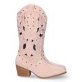 Botas con Tacón, Calados y Tachuelas - Rosa