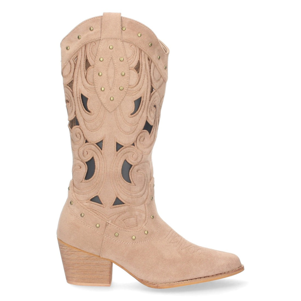 Botas con Tacón, Calados y Tachuelas - Marrón