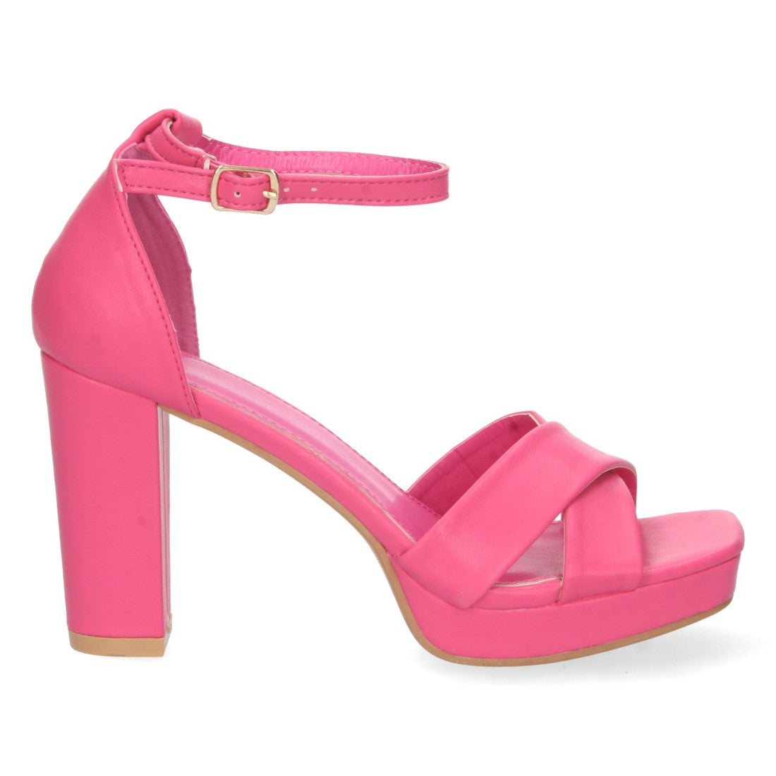 Sandalias Fucsia Tacón Elegantes Cómodas Fiesta Bodas