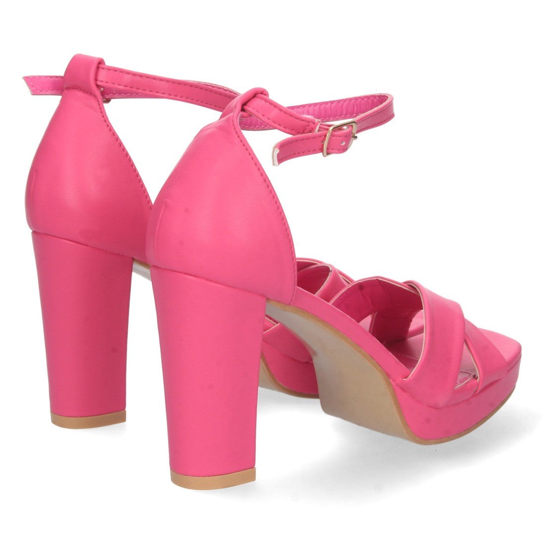 Sandalias Fucsia Tacón Elegantes Cómodas Fiesta Bodas