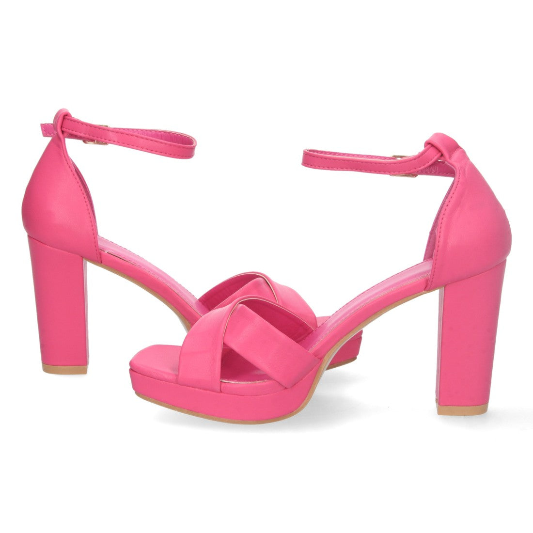 Sandalias Fucsia Tacón Elegantes Cómodas Fiesta Bodas