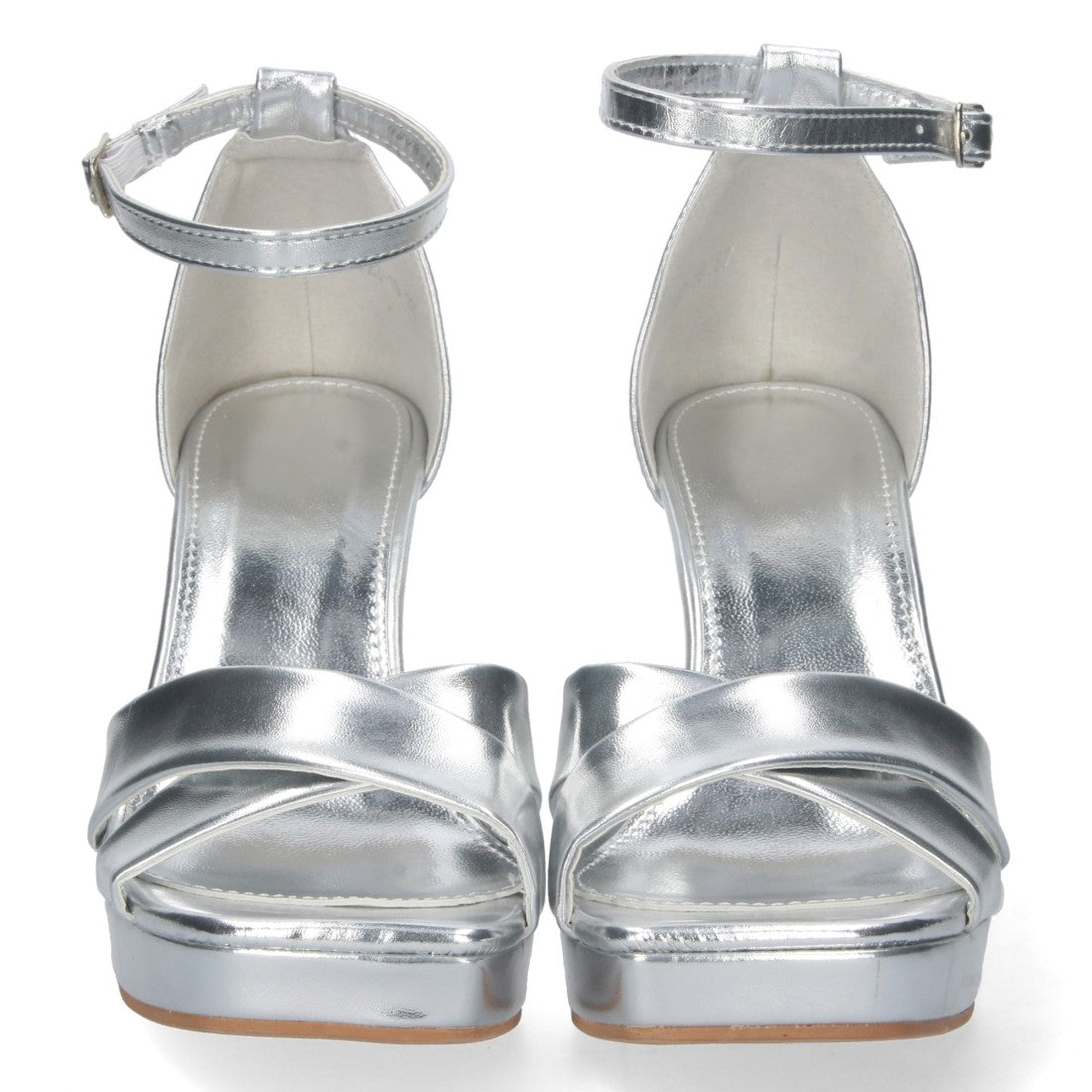 Sandalias Plata Tacón Elegantes Cómodas Fiesta Bodas