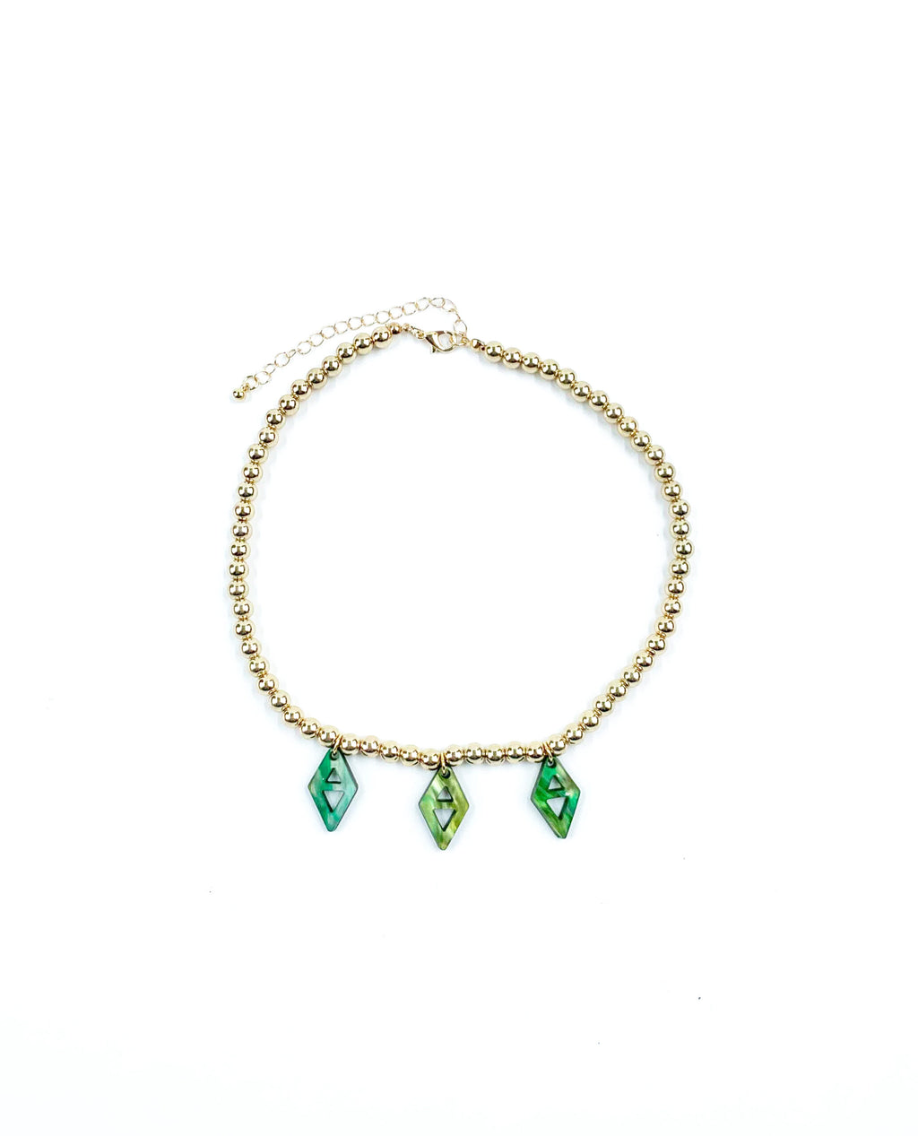 Collar elegante de cuentas doradas para mujer