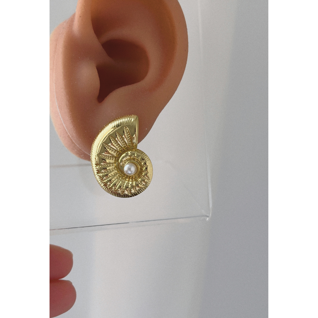 Pendientes Seashell Perla