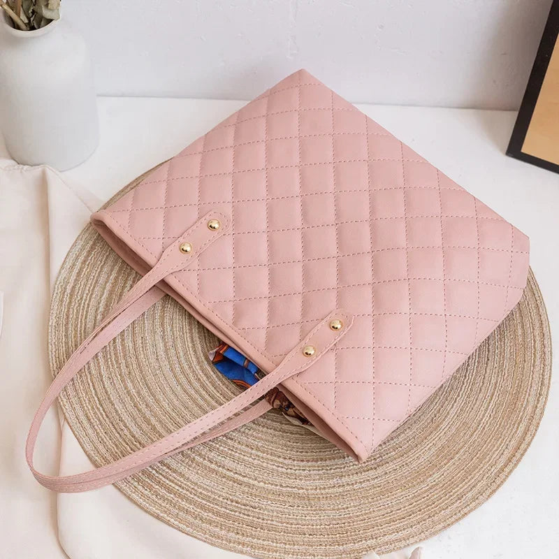 Large Capacity Embroidery Bag New Trendy Simple Scarf Tote Bag Hot Selling One Shoulder Bucket Bag Bags for Women