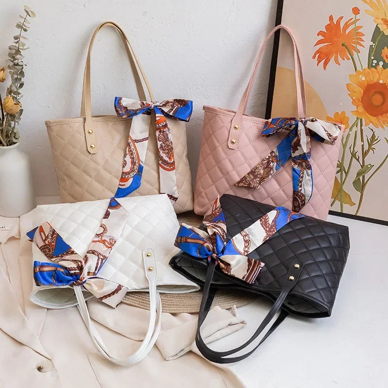 Large Capacity Embroidery Bag New Trendy Simple Scarf Tote Bag Hot Selling One Shoulder Bucket Bag Bags for Women