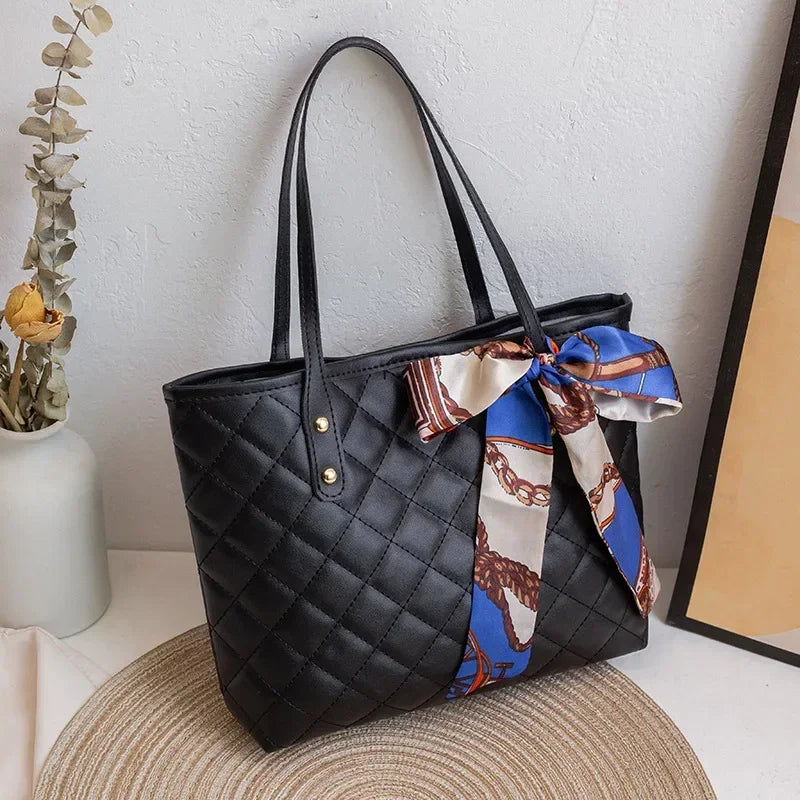 Large Capacity Embroidery Bag New Trendy Simple Scarf Tote Bag Hot Selling One Shoulder Bucket Bag Bags for Women