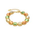 Pulsera con Ojo de Gato Multicolor acabado oro 18k - Shureo