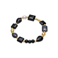 Pulsera con Resina Negra acabado oro 18k - Nyste