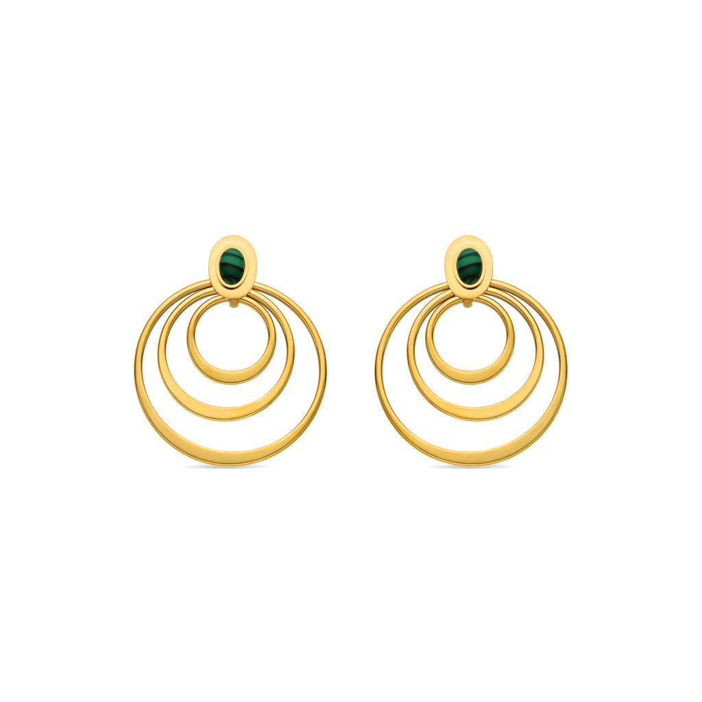 Pendientes con Malaquita acabado oro 18k - Hask