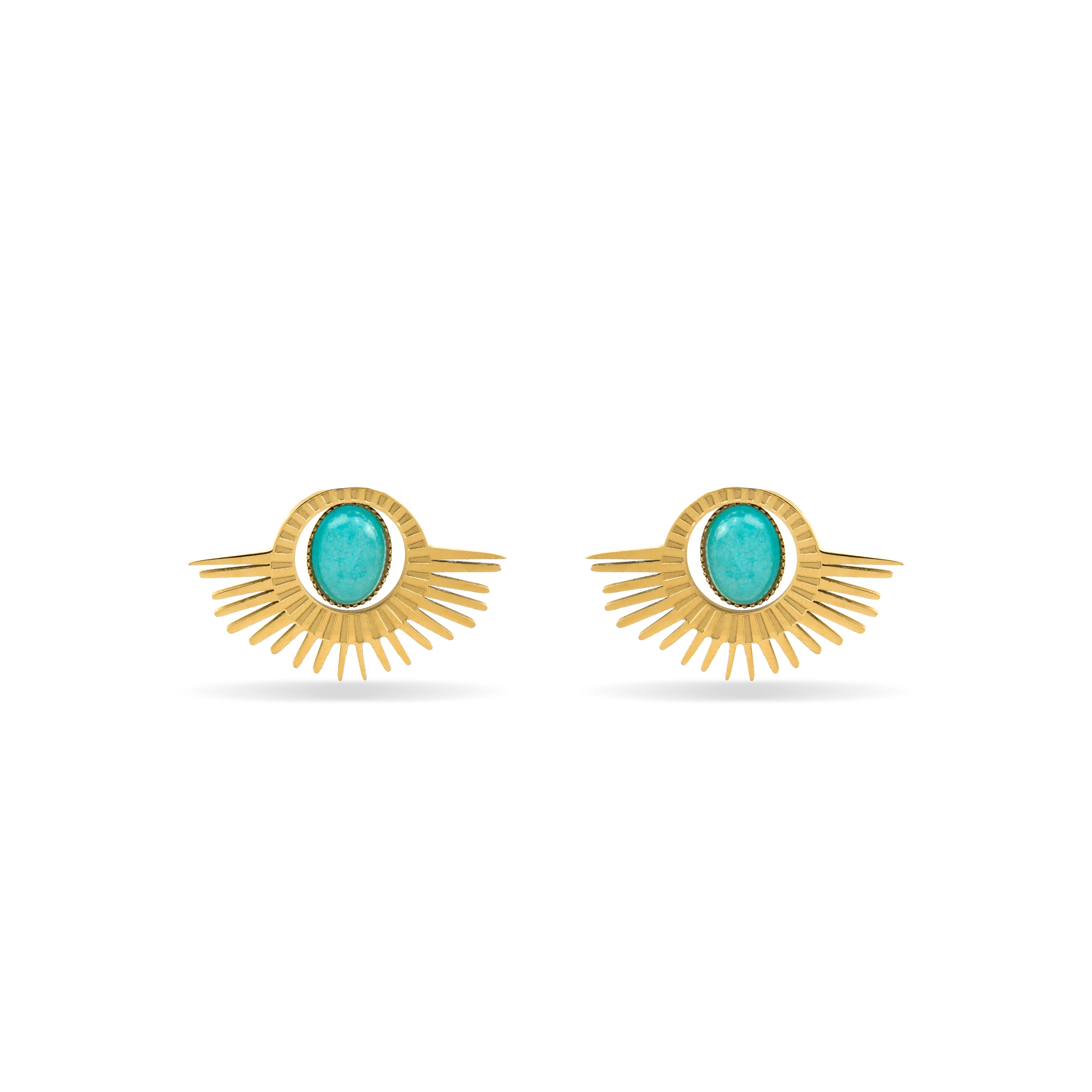 Pendientes con Amazonita acabado oro 18k - Takad