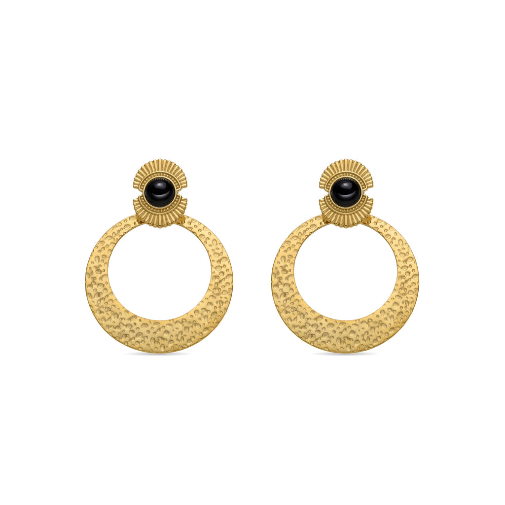 Pendientes con Onix acabado oro 18k - Noraf