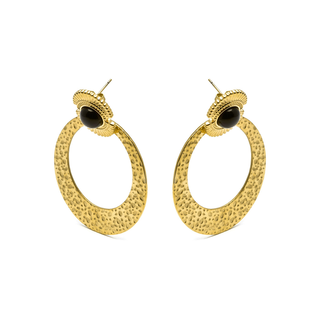 Pendientes con Onix acabado oro 18k - Noraf